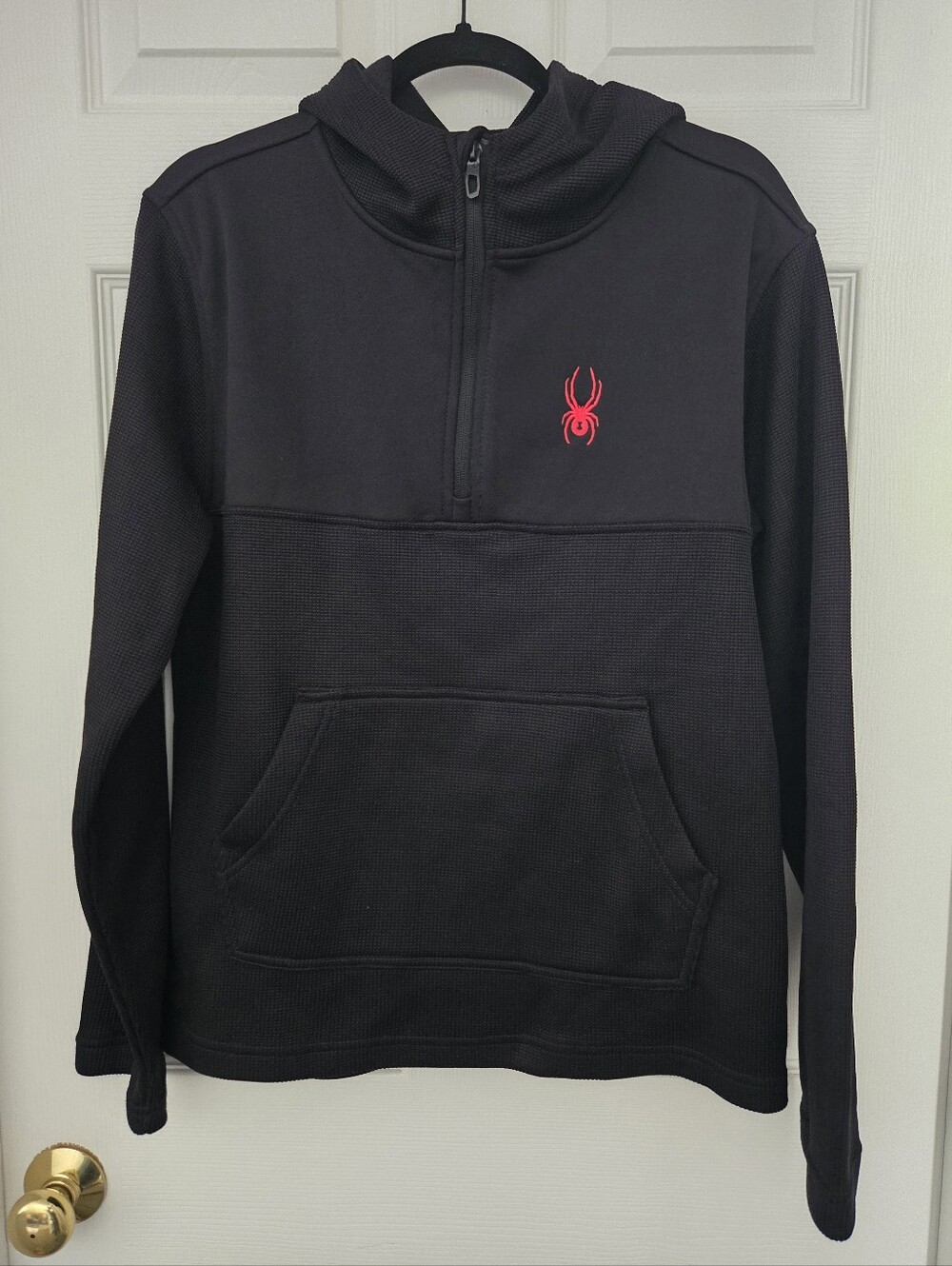 Men's Black Spyder Half Zip Hoodie